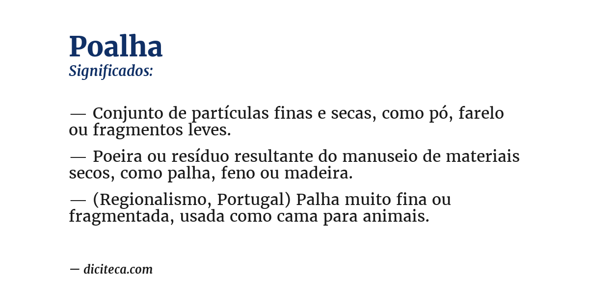 Significado de poalha