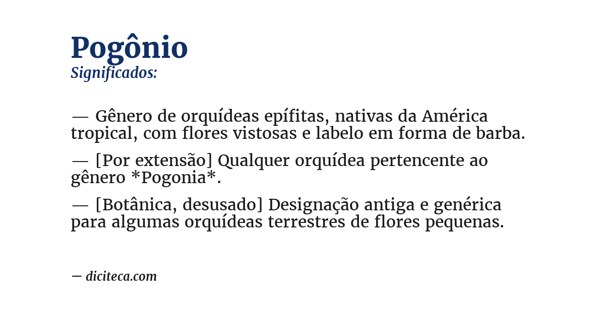Significado de pogônio