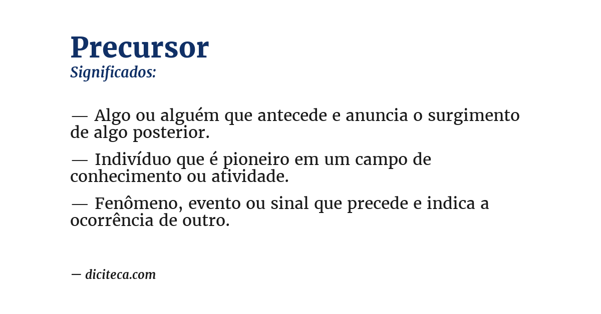 Significado de precursor
