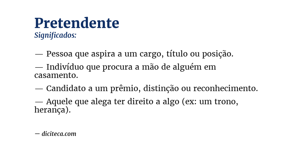 Significado de pretendente