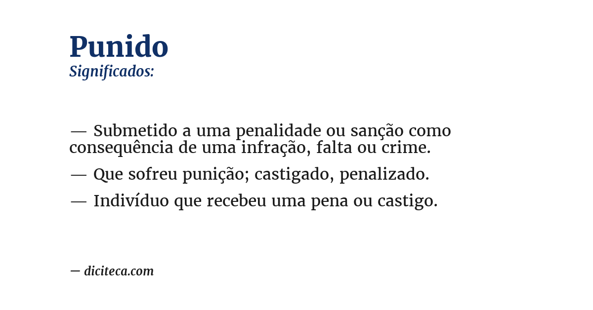 Significado de punido