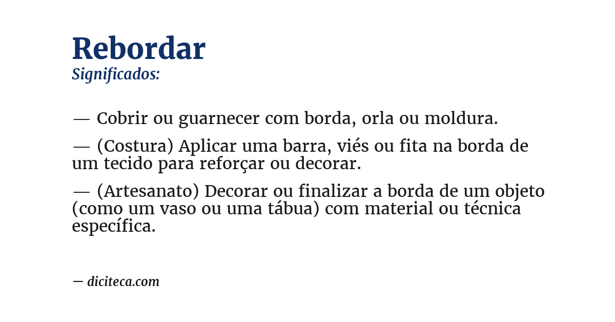Significado de rebordar