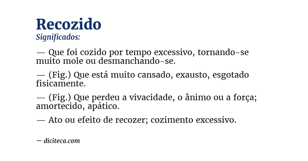 Significado de recozido