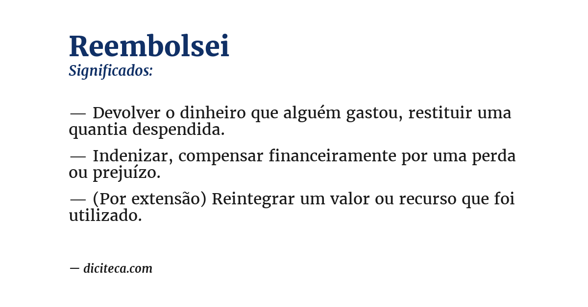 Significado de reembolsei