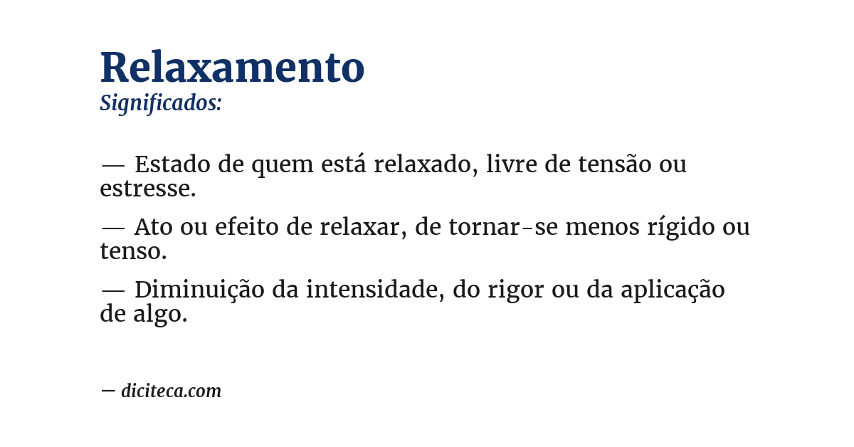 Significado de relaxamento