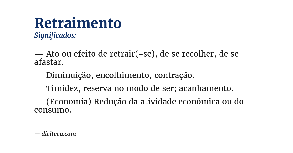 Significado de retraimento