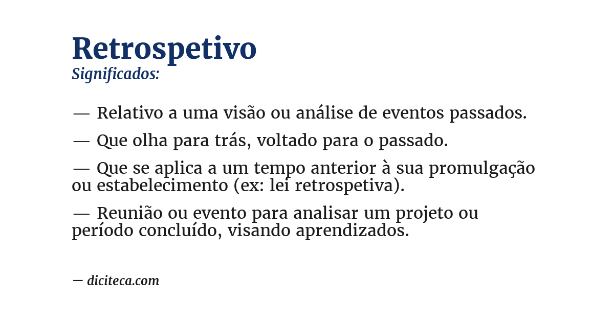 Significado de retrospetivo
