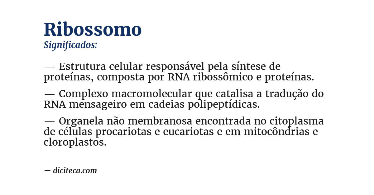 Significado de ribossomo