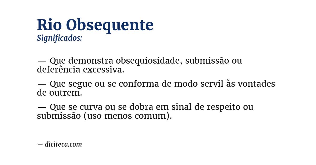 Significado de rio obsequente