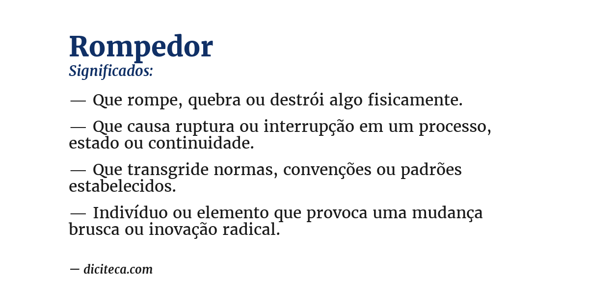 Significado de rompedor