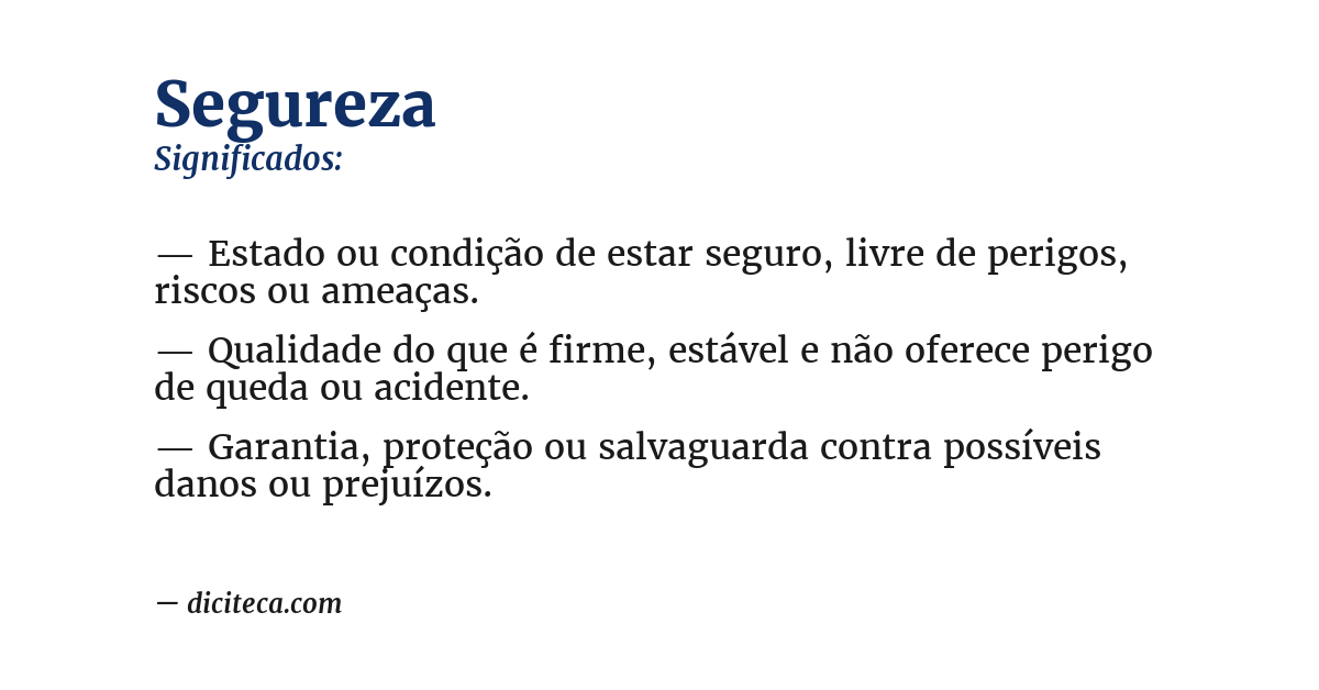 Significado de segureza