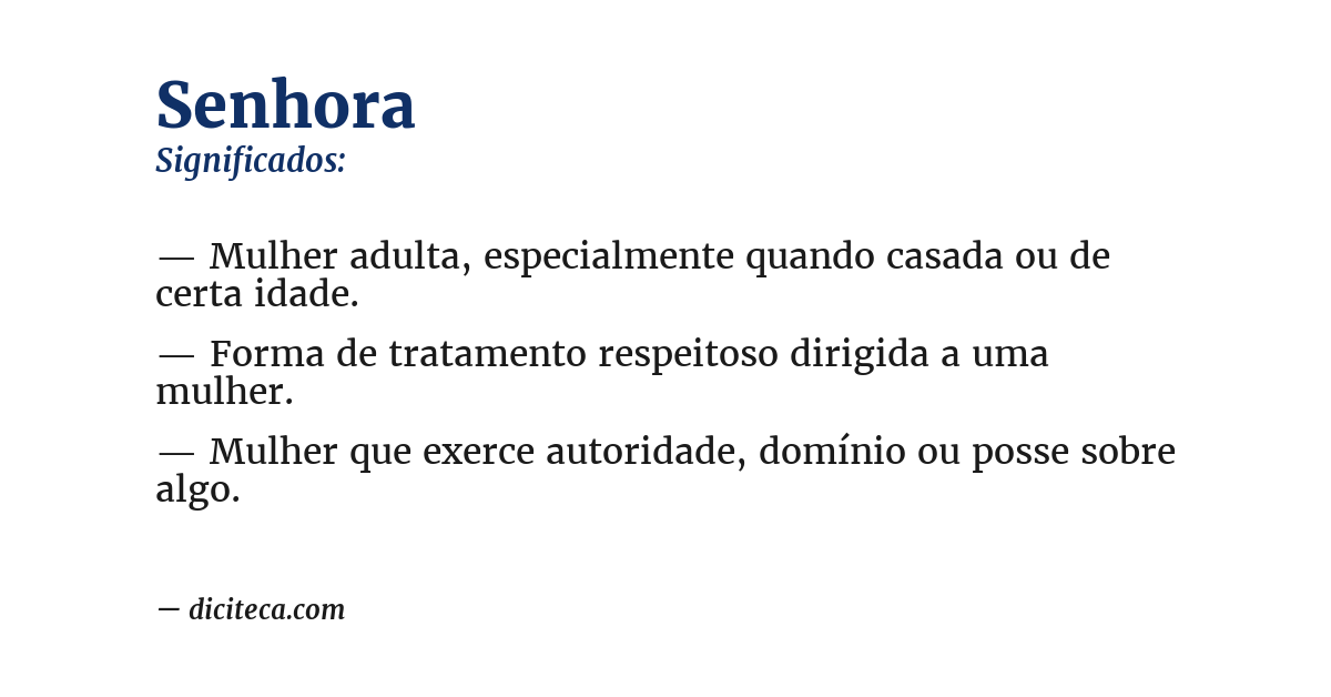 Significado de senhora
