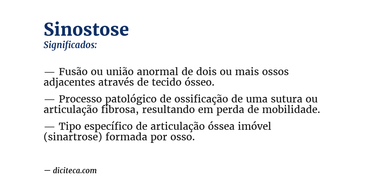 Significado de sinostose
