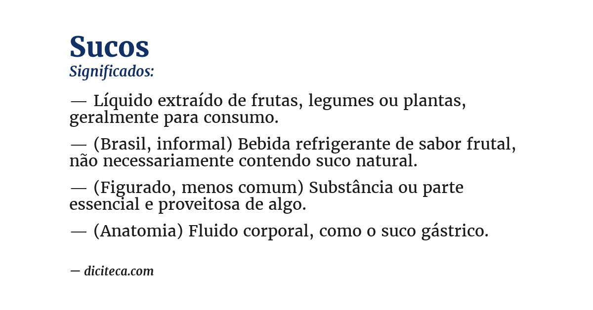 Significado de sucos