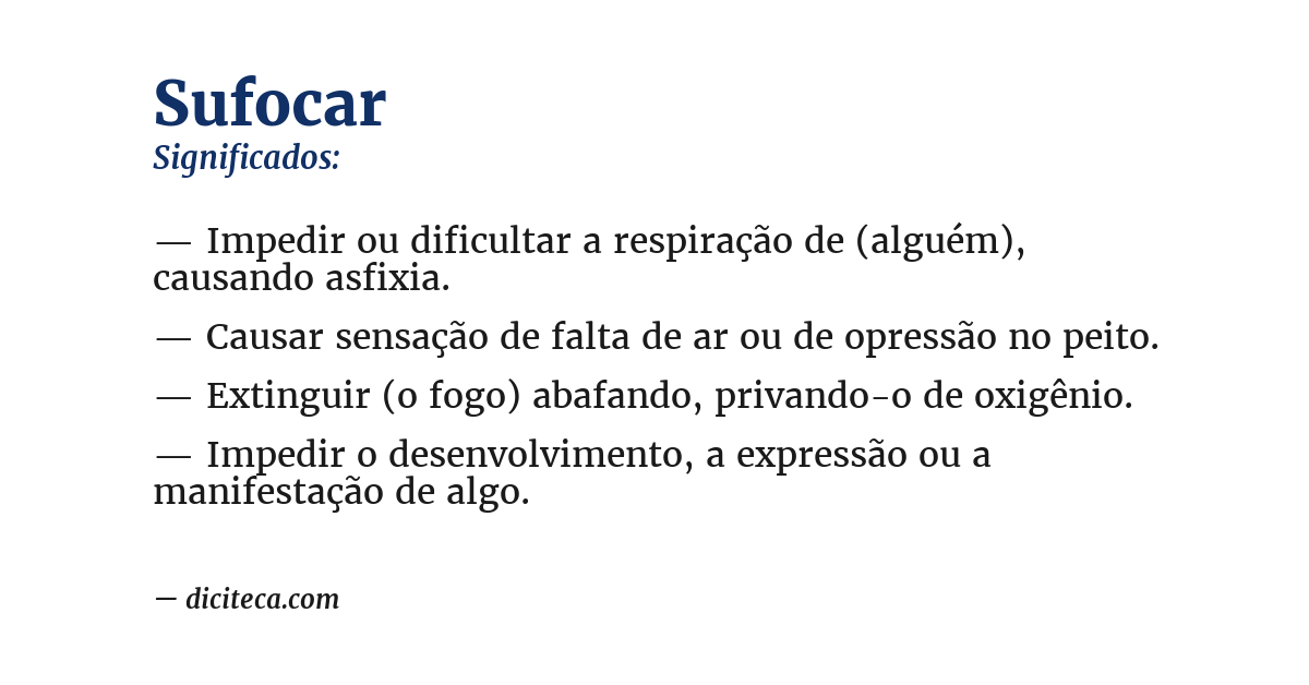 Significado de sufocar