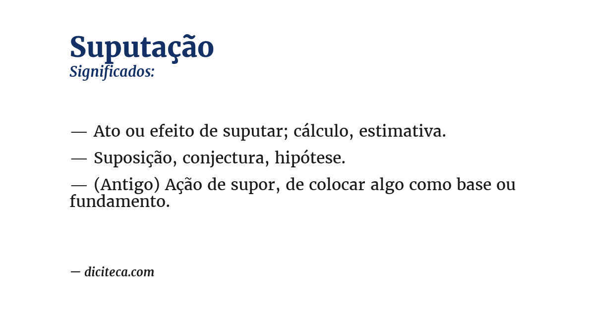 Significado de suputação