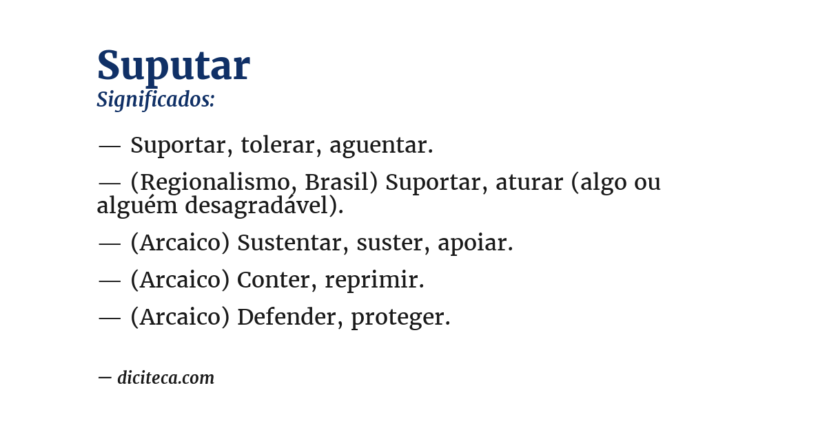 Significado de suputar