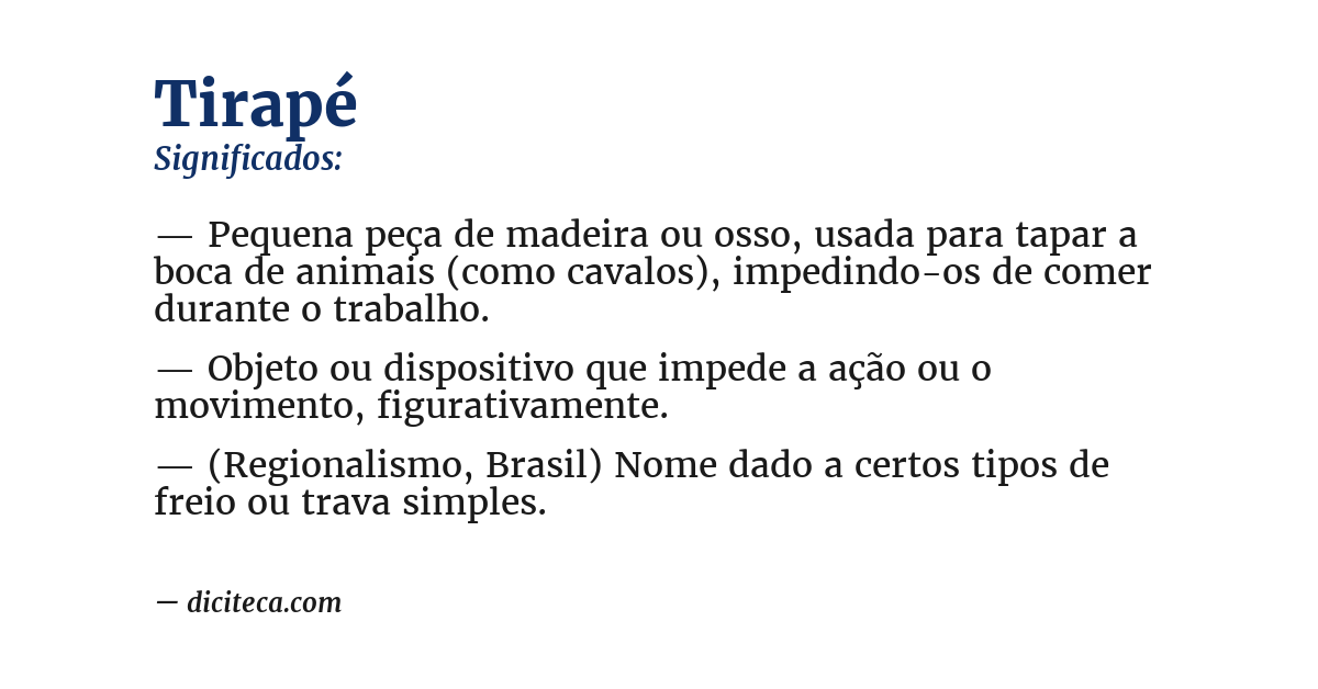 Significado de tirapé