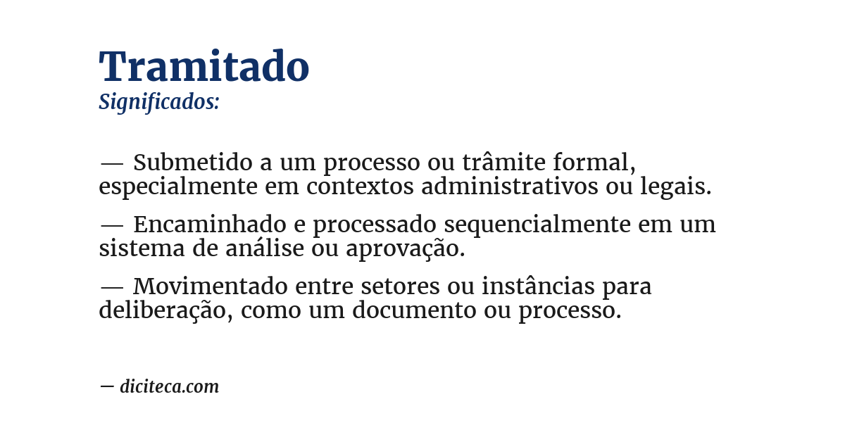 Significado de tramitado
