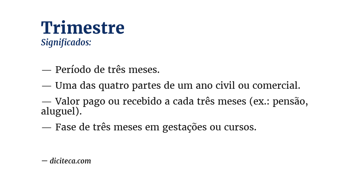 Significado de trimestre