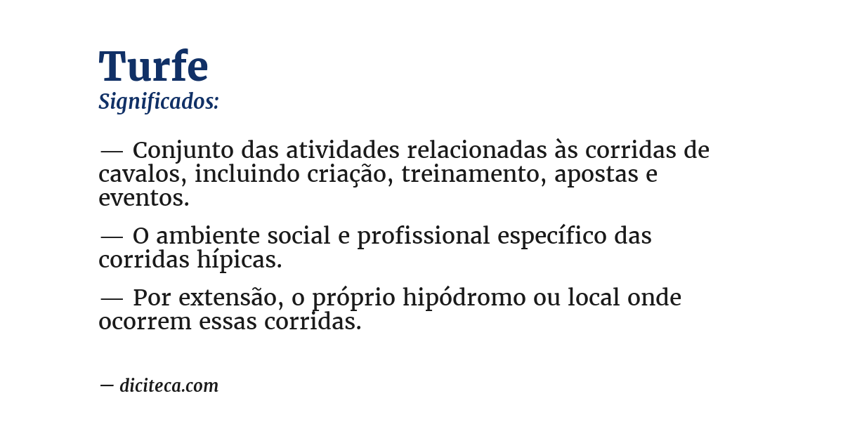 Significado de turfe