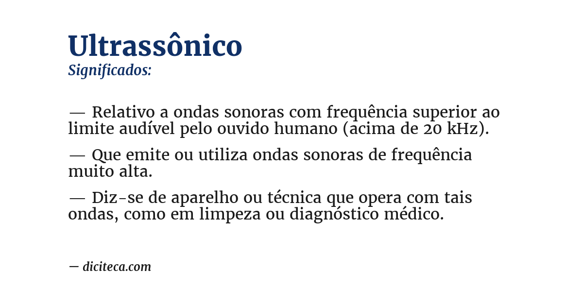 Significado de ultrassônico