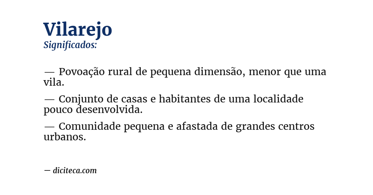 Significado de vilarejo