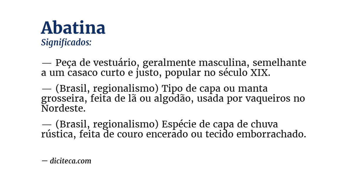Significado de abatina