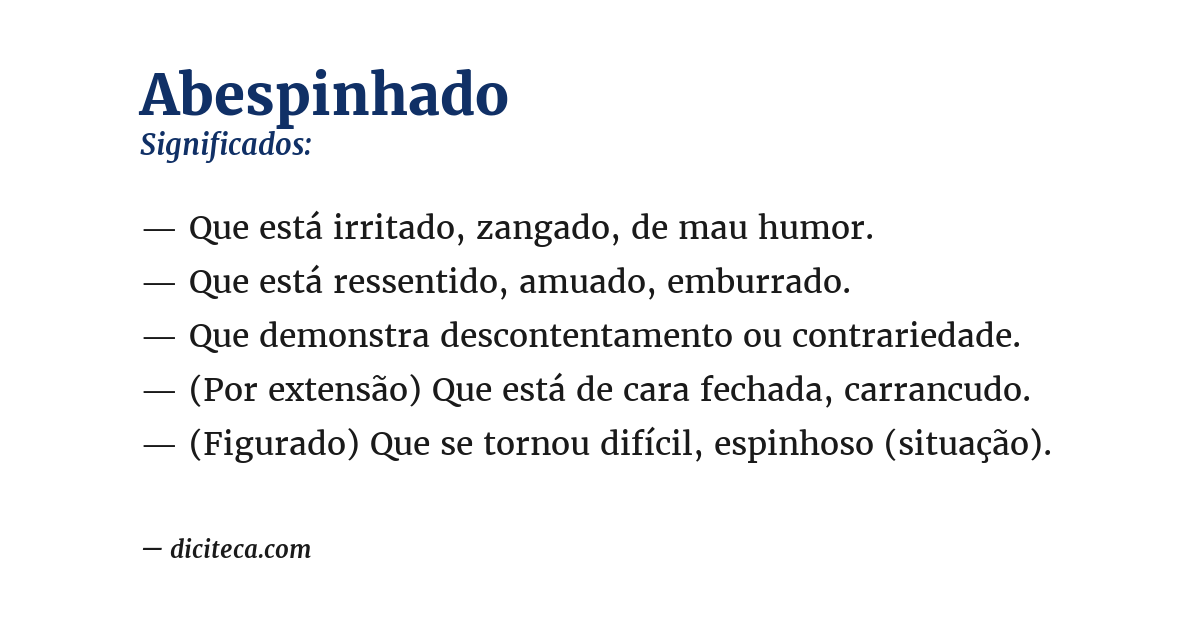 Significado de abespinhado