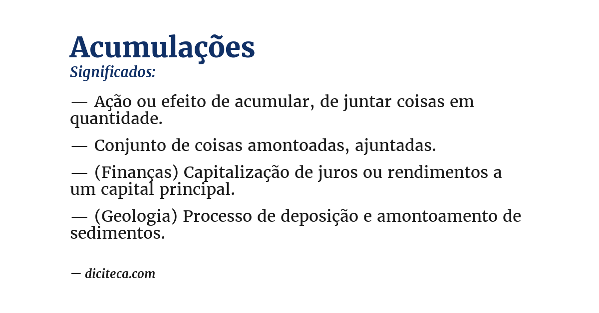 Significado de acumulações