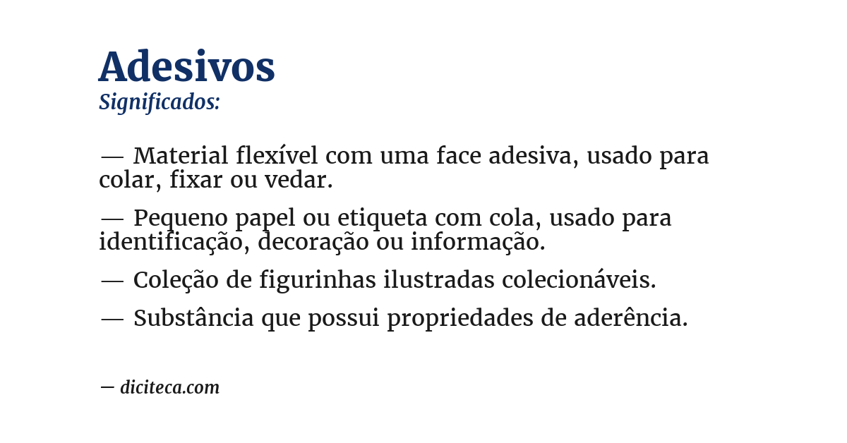 Significado de adesivos