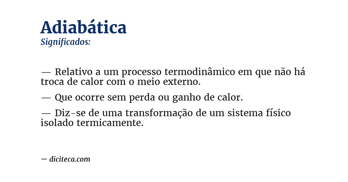 Significado de adiabática