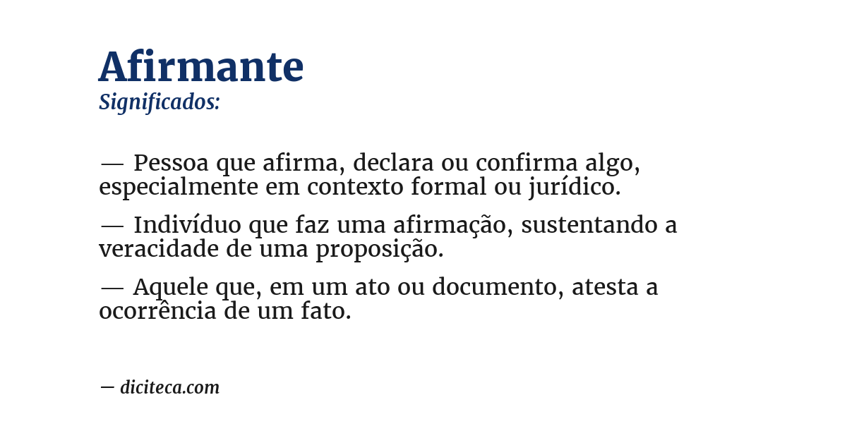 Significado de afirmante