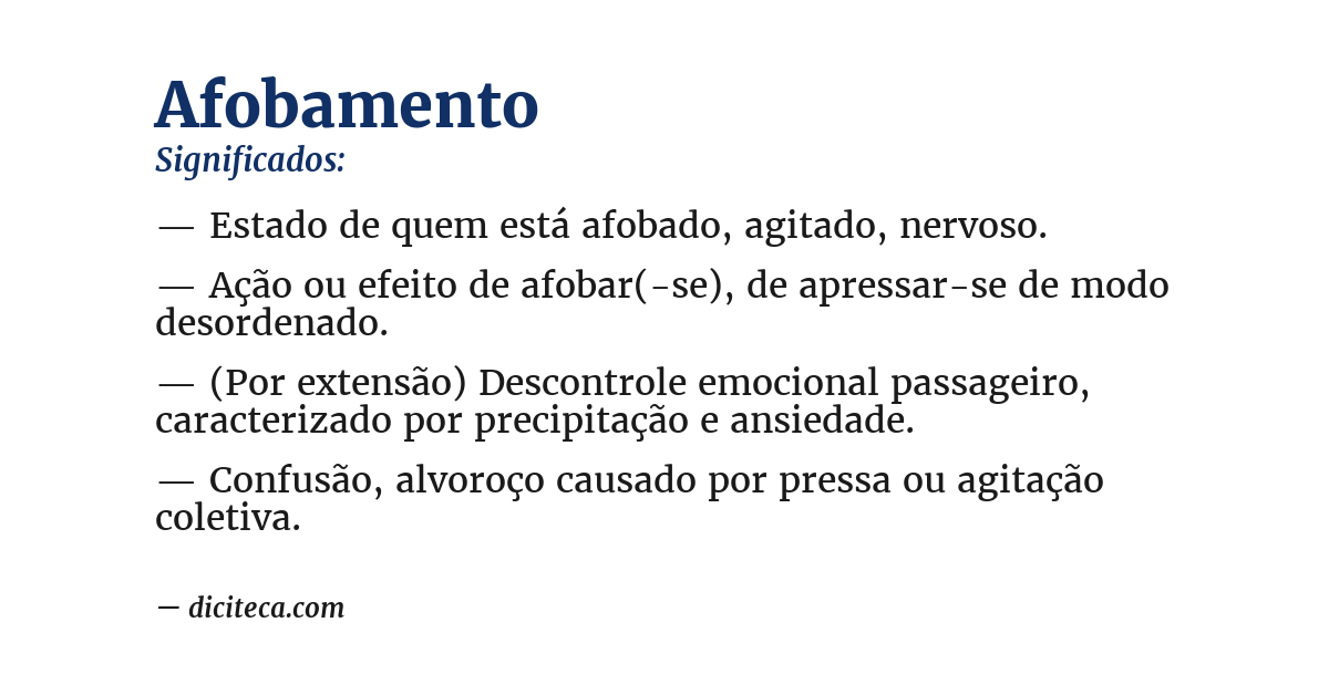 Significado de afobamento