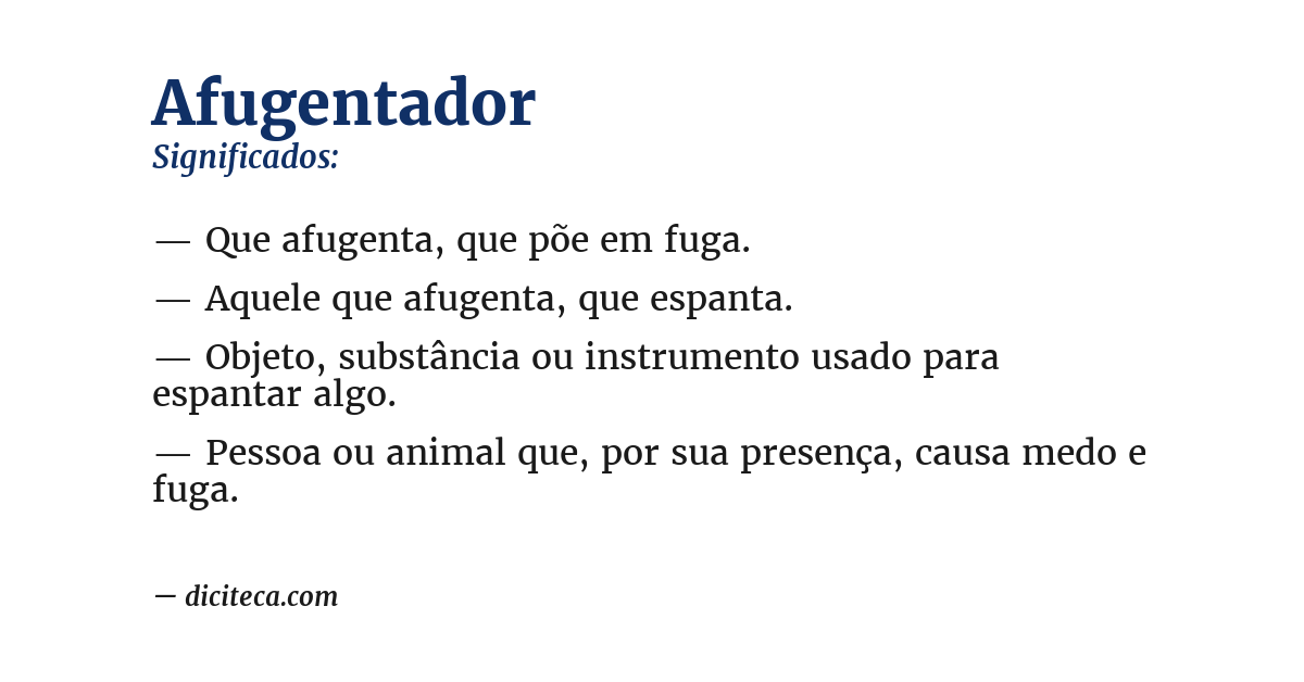 Significado de afugentador