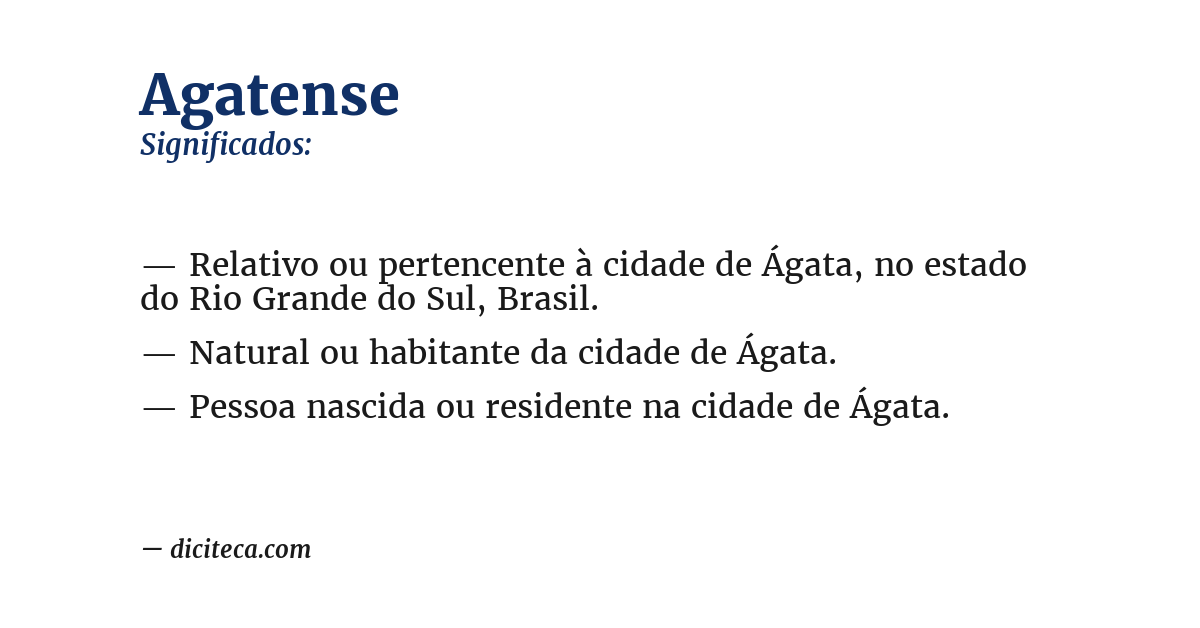 Significado de agatense
