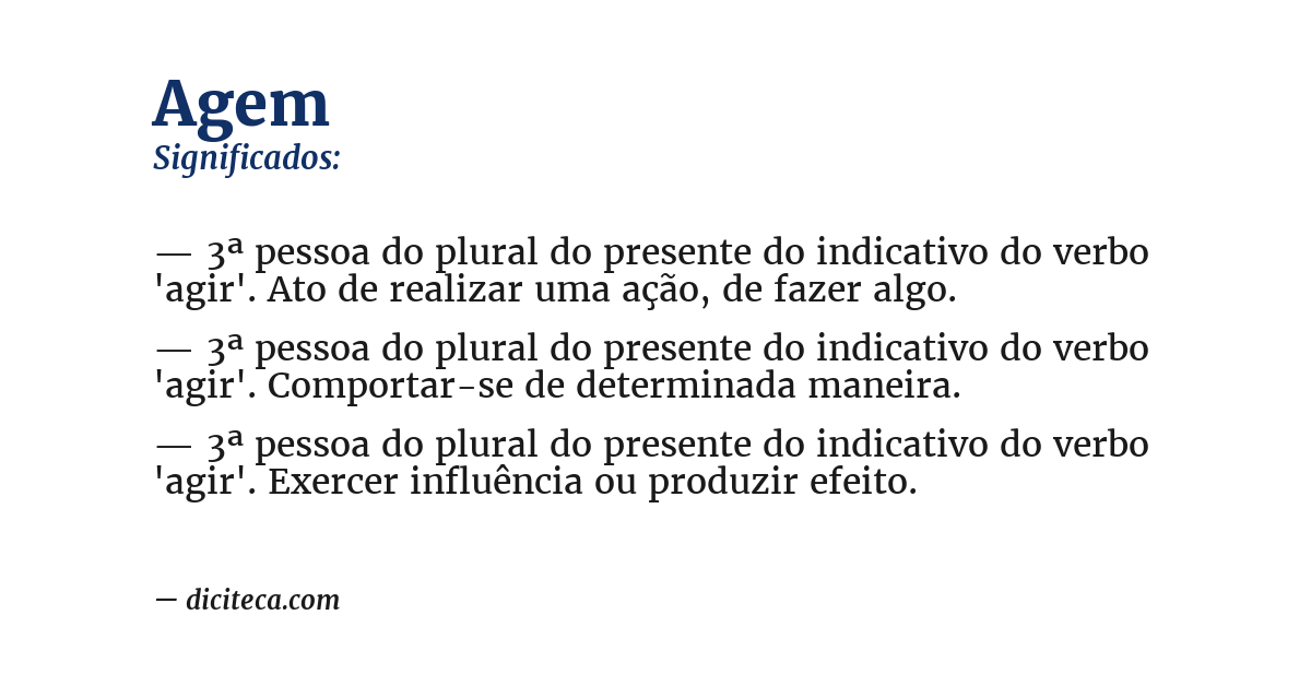 Significado de agem