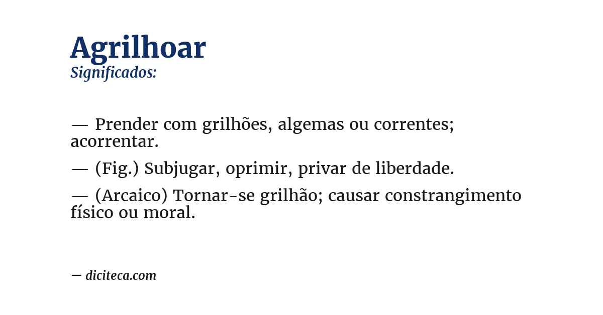 Significado de agrilhoar