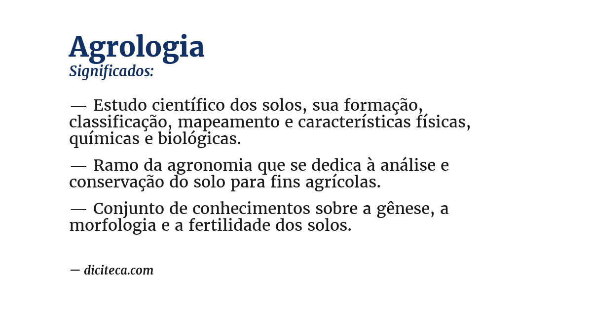 Significado de agrologia