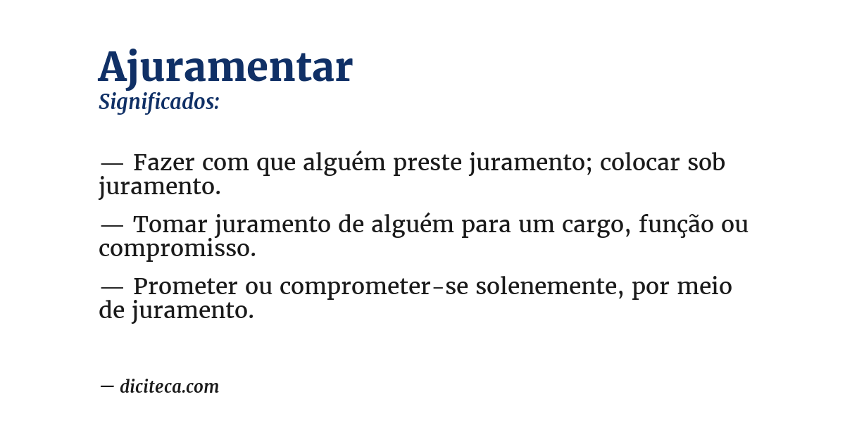 Significado de ajuramentar