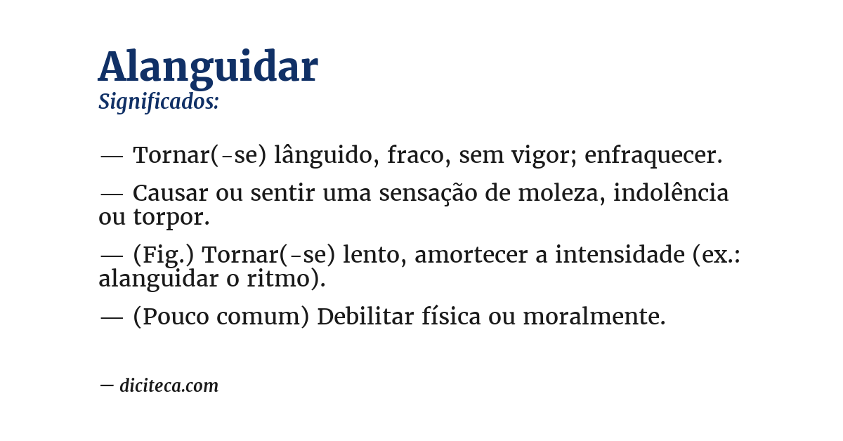 Significado de alanguidar