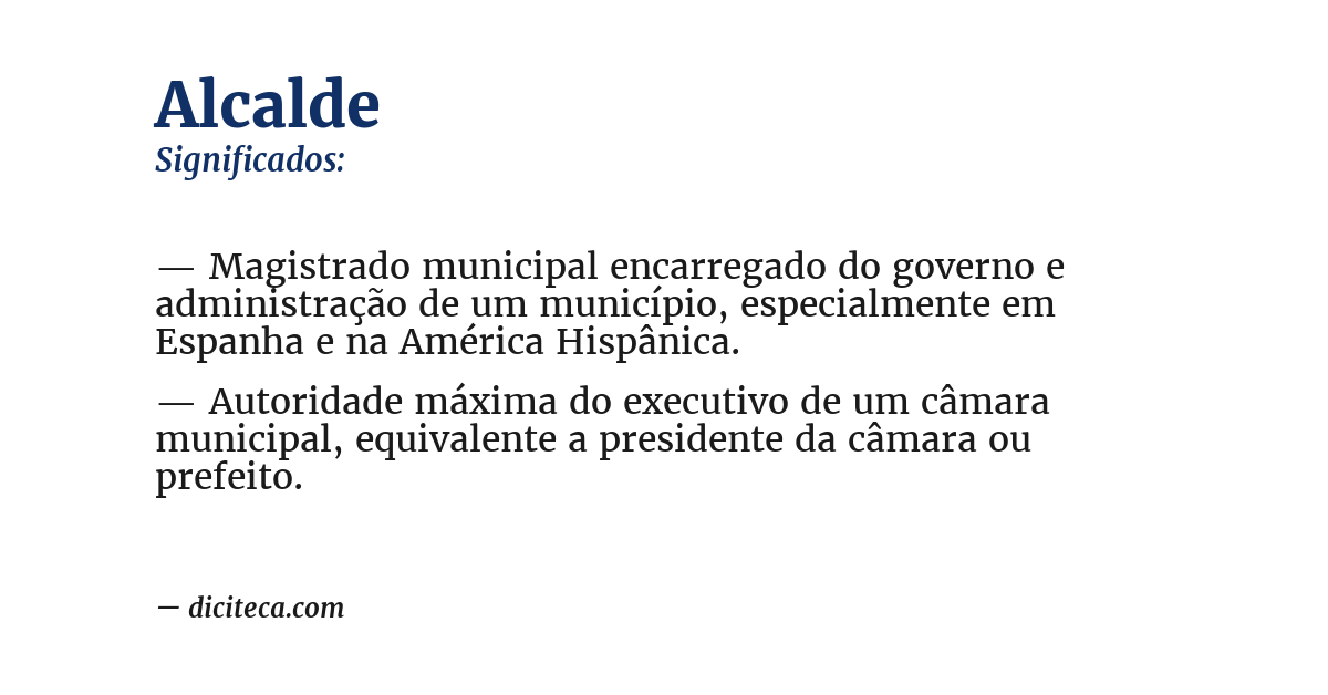 Significado de alcalde