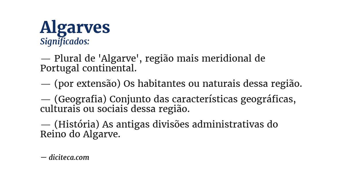 Significado de algarves