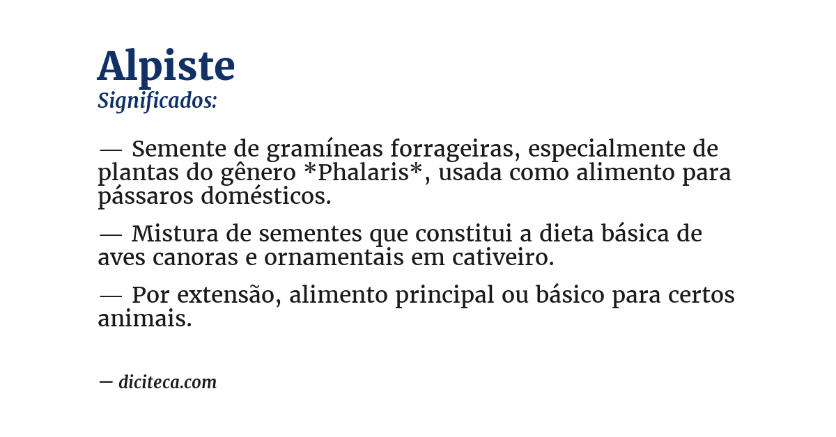 Significado de alpiste