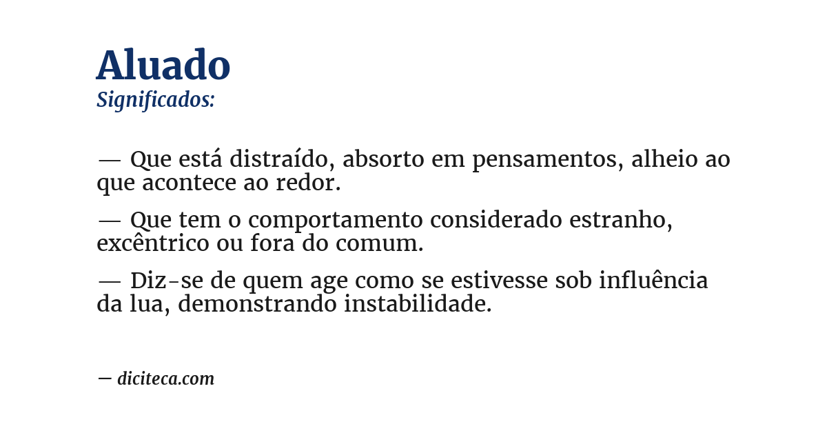 Significado de aluado