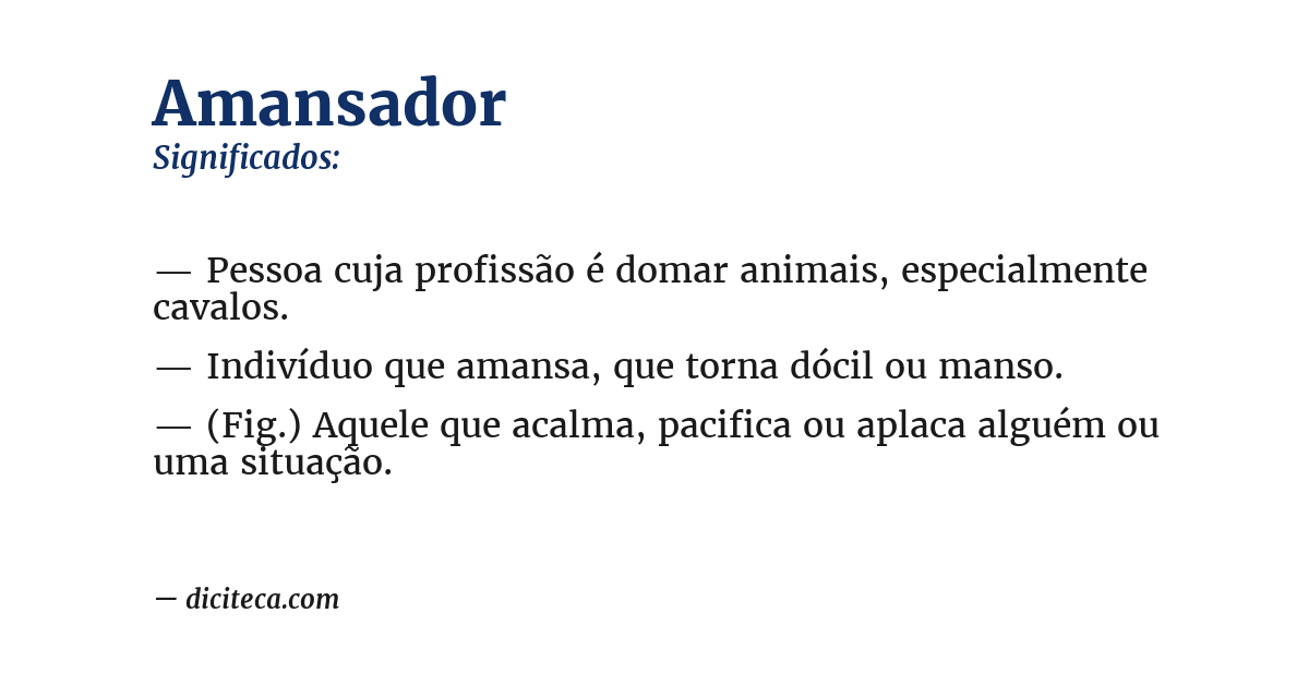 Significado de amansador
