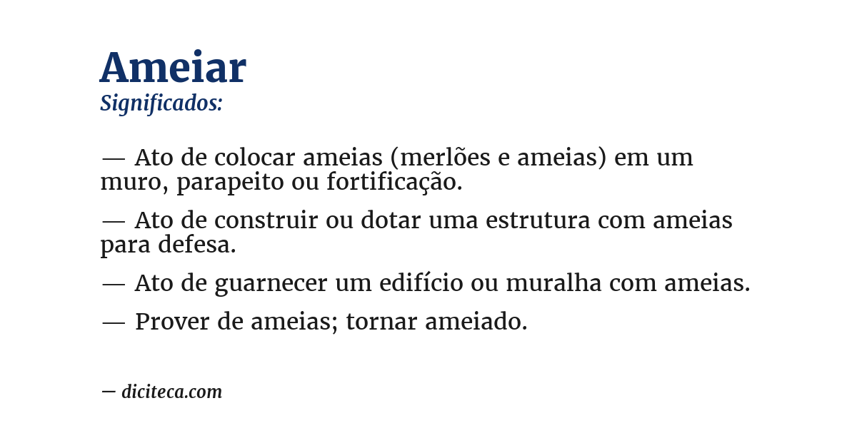 Significado de ameiar