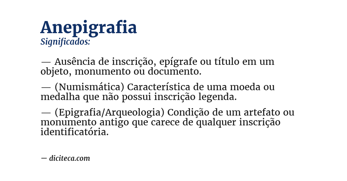 Significado de anepigrafia