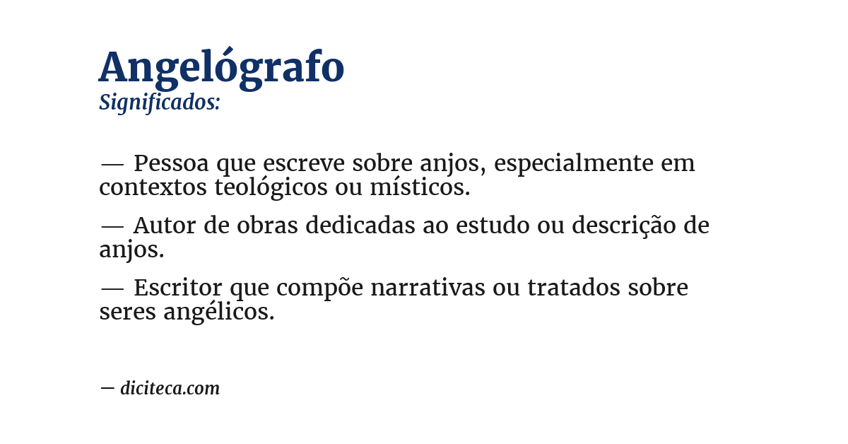 Significado de angelógrafo