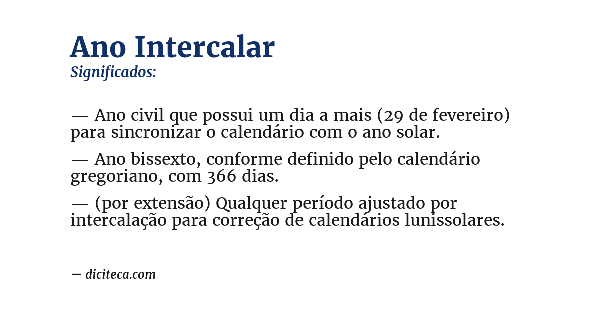 Significado de ano intercalar